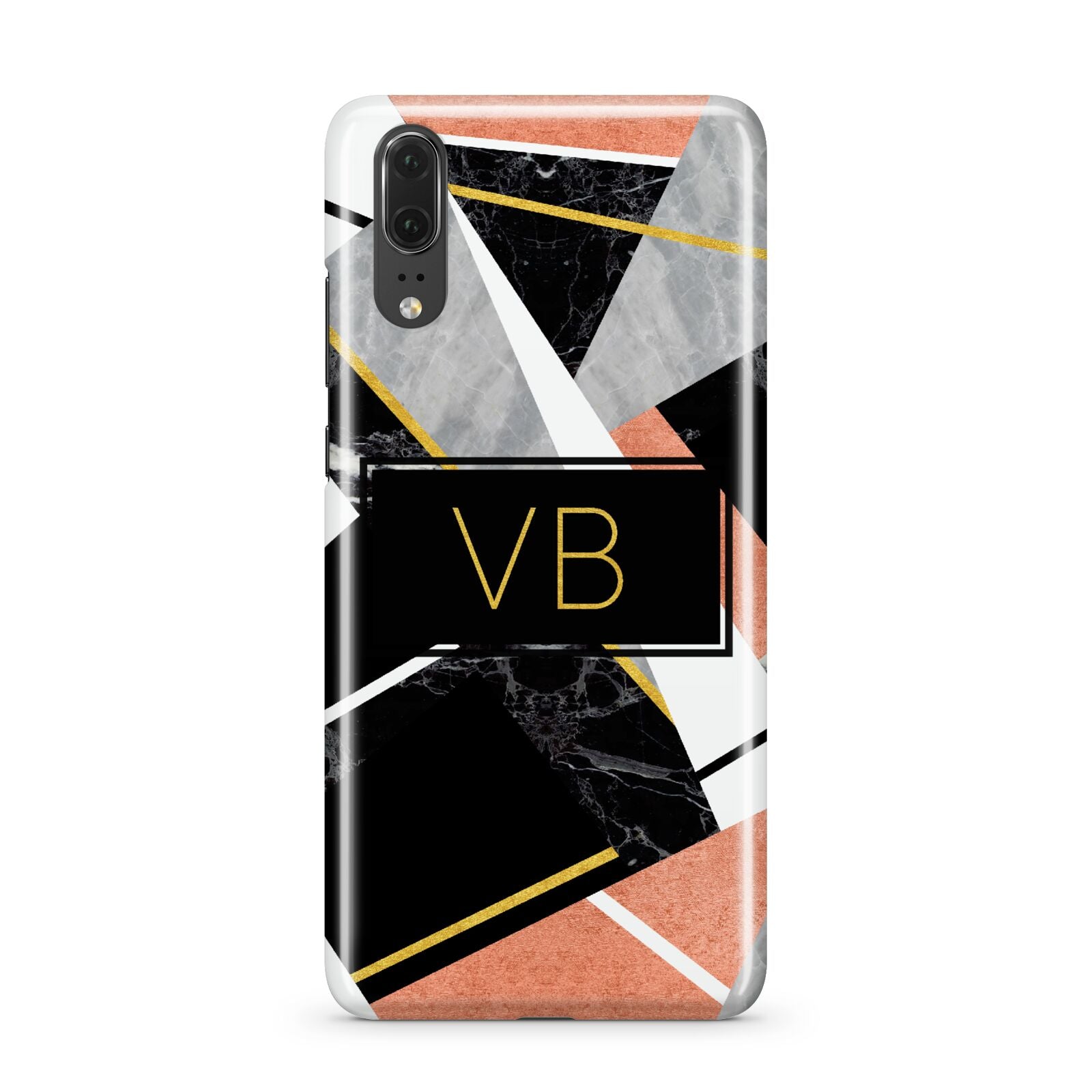 Personalised Gold Rose Monogram Huawei P20 Phone Case