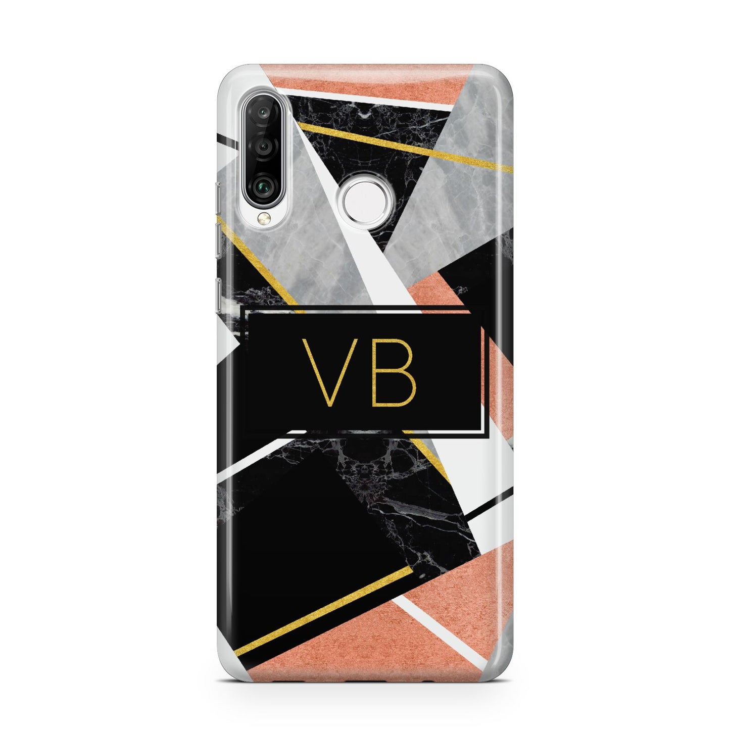 Personalised Gold Rose Monogram Huawei P30 Lite Phone Case