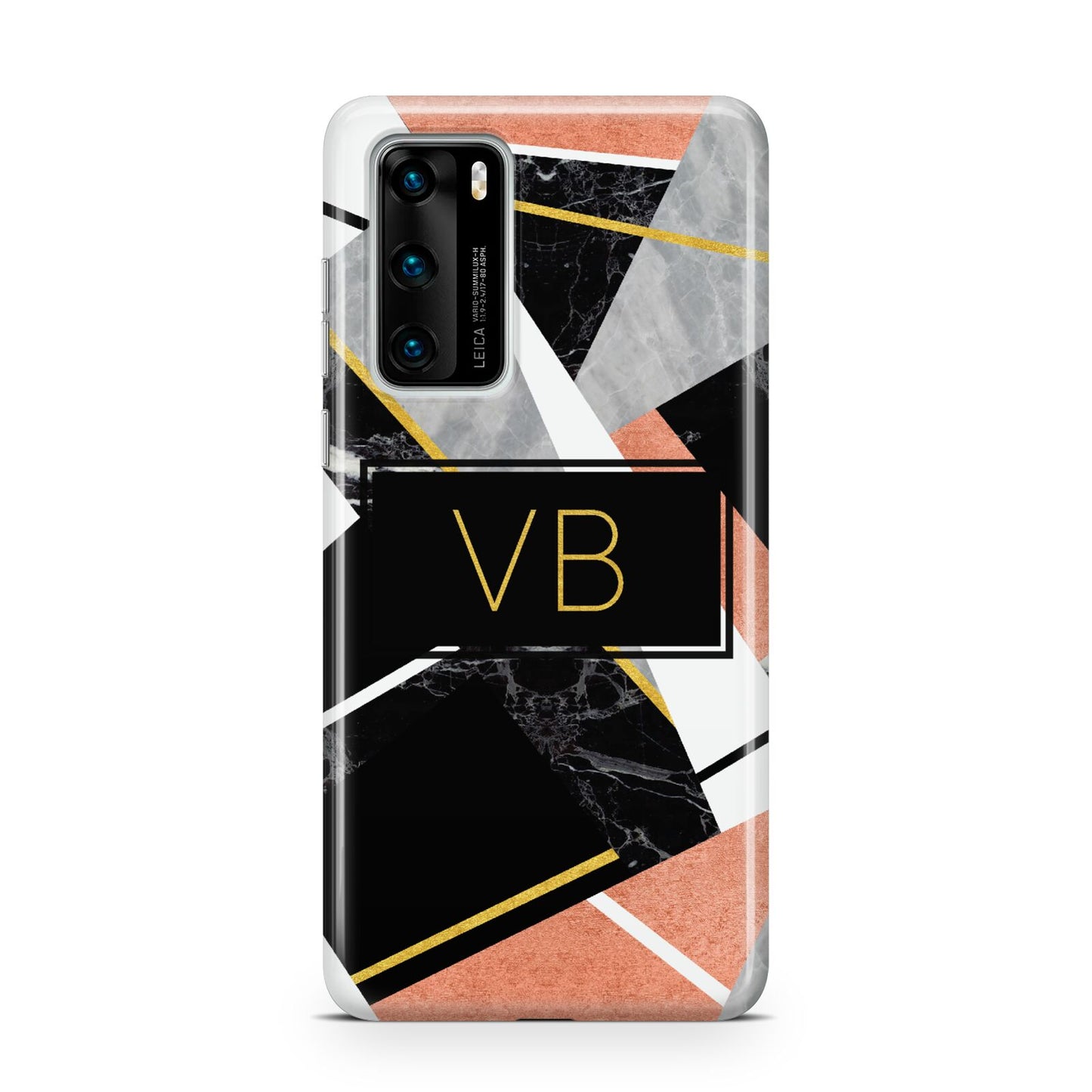 Personalised Gold Rose Monogram Huawei P40 Phone Case