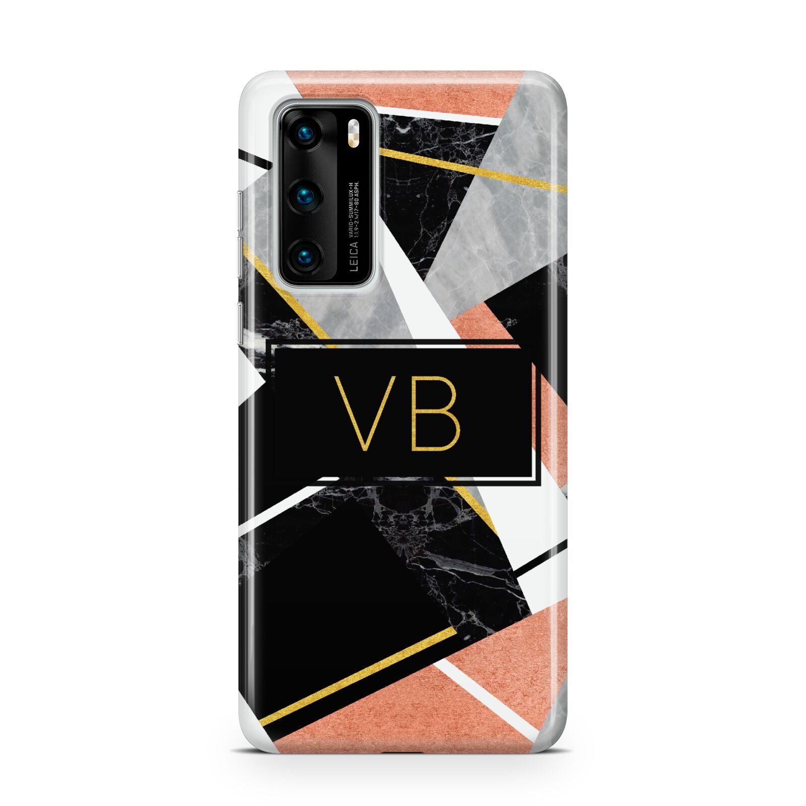 Personalised Gold Rose Monogram Huawei P40 Phone Case