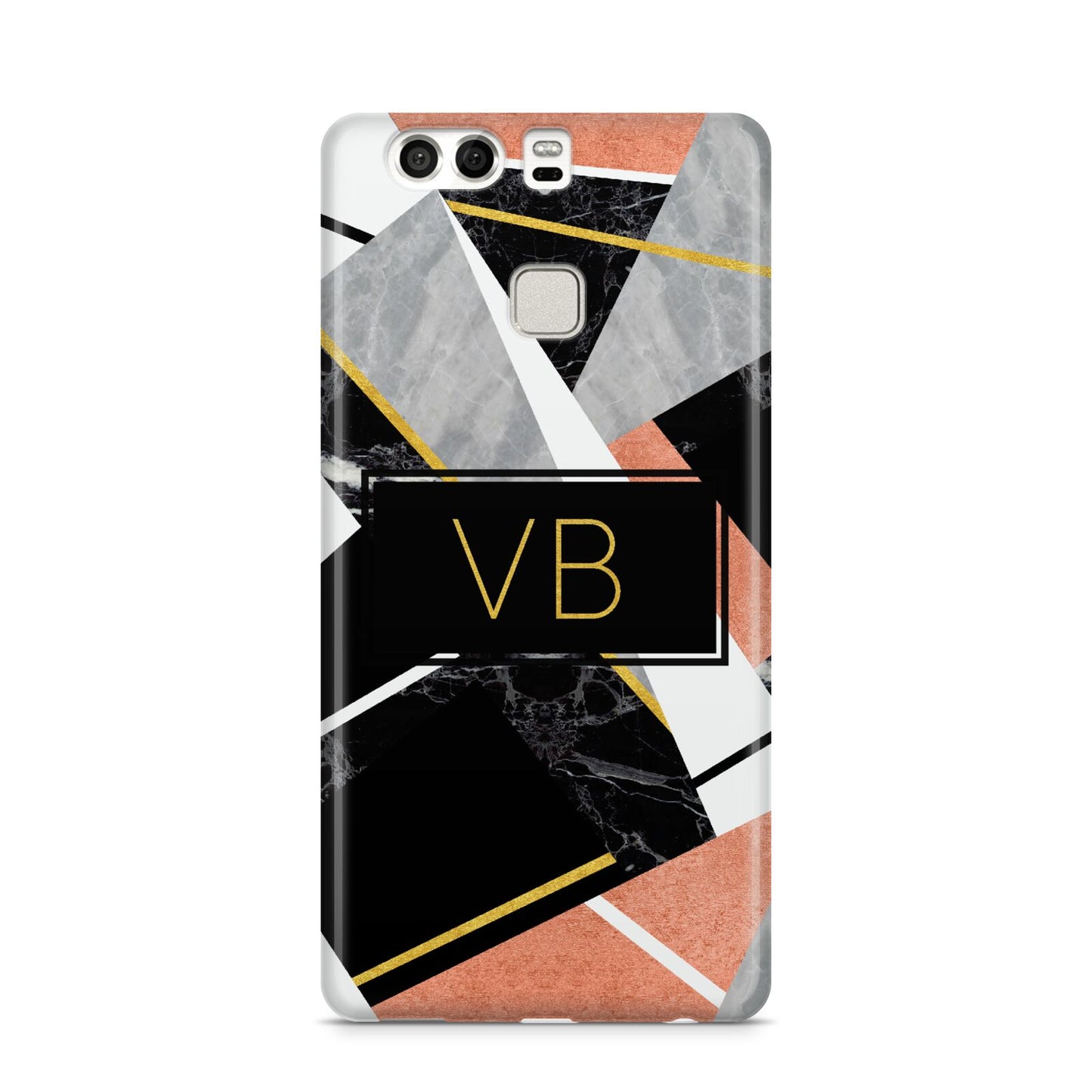 Personalised Gold Rose Monogram Huawei P9 Case