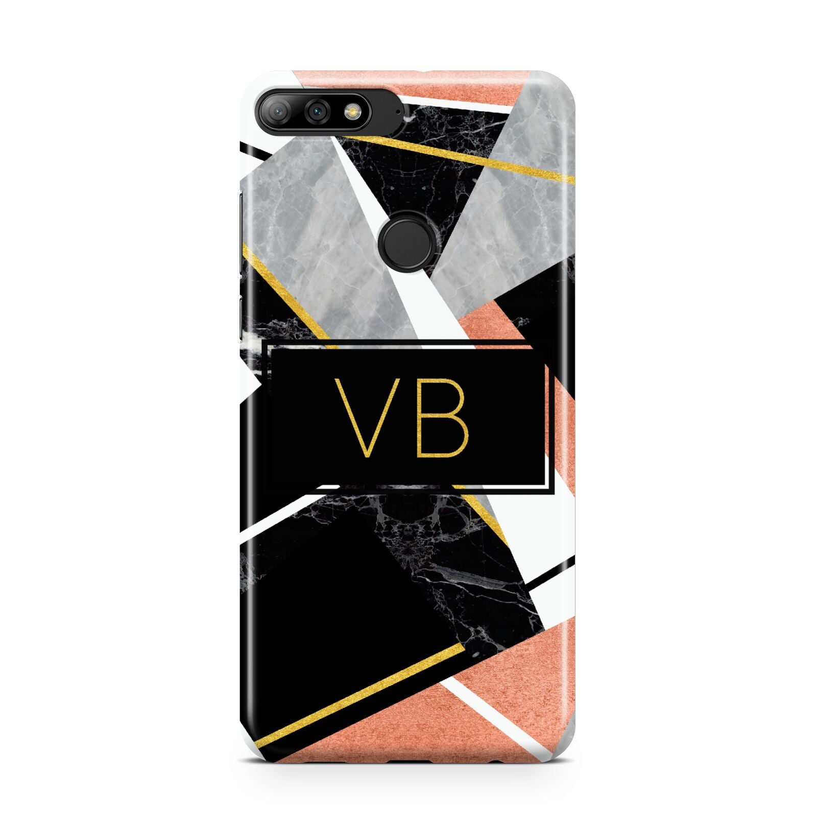 Personalised Gold Rose Monogram Huawei Y7 2018