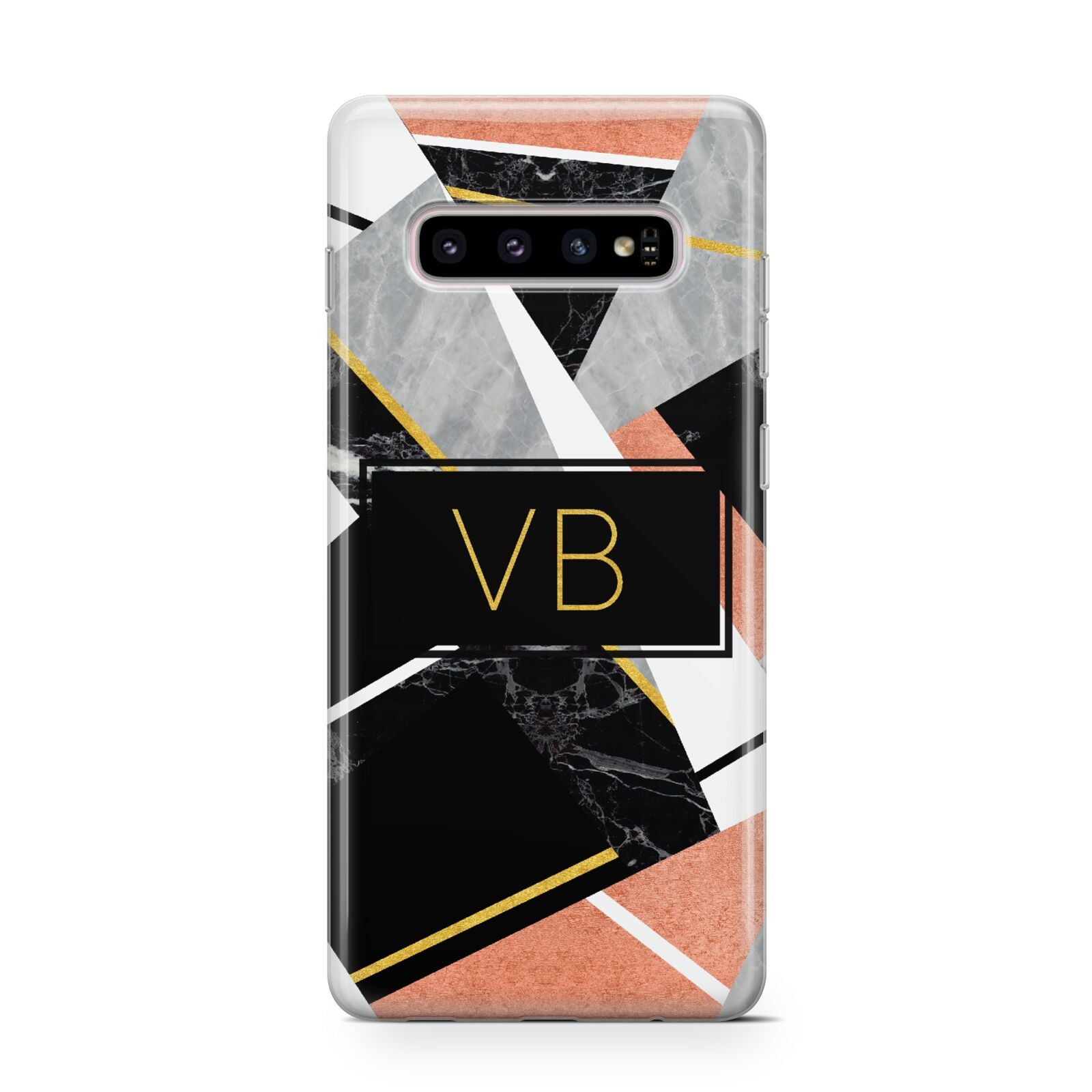 Personalised Gold Rose Monogram Protective Samsung Galaxy Case