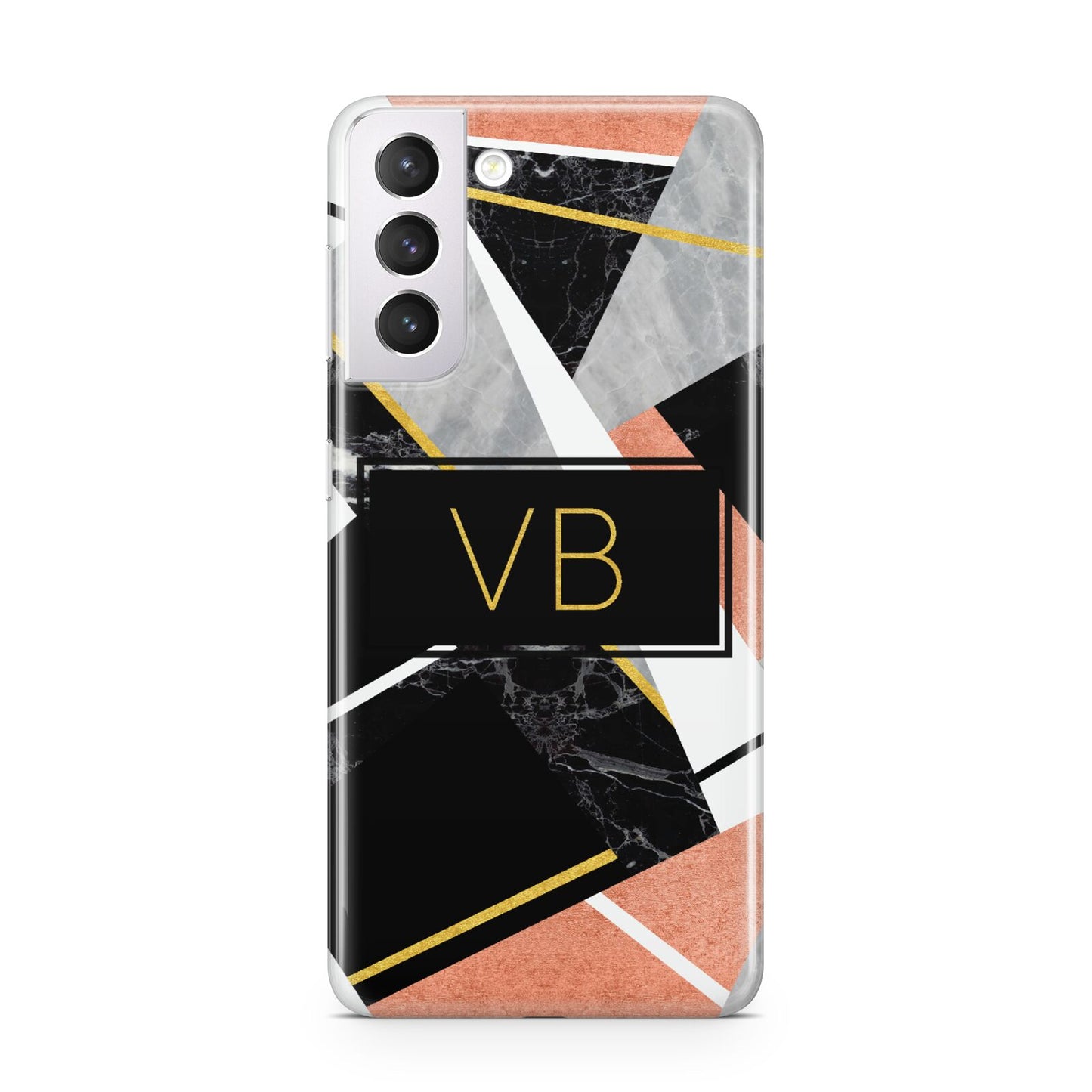 Personalised Gold Rose Monogram Samsung S21 Case