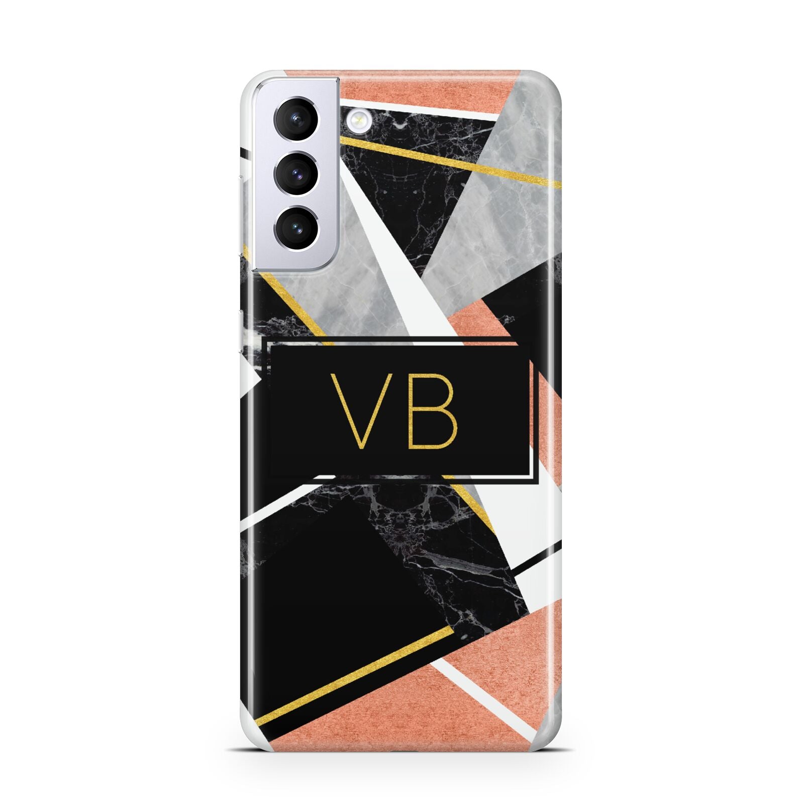 Personalised Gold Rose Monogram Samsung S21 Plus Case