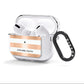 Personalised Gold Striped Name Initials AirPods Clear Case 3rd Gen Side Image