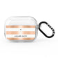 Personalised Gold Striped Name Initials AirPods Pro Clear Case