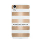 Personalised Gold Striped Name Initials Apple iPhone XR White 3D Tough Case