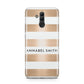 Personalised Gold Striped Name Initials Huawei Mate 20 Lite