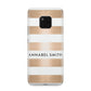 Personalised Gold Striped Name Initials Huawei Mate 20 Pro Phone Case