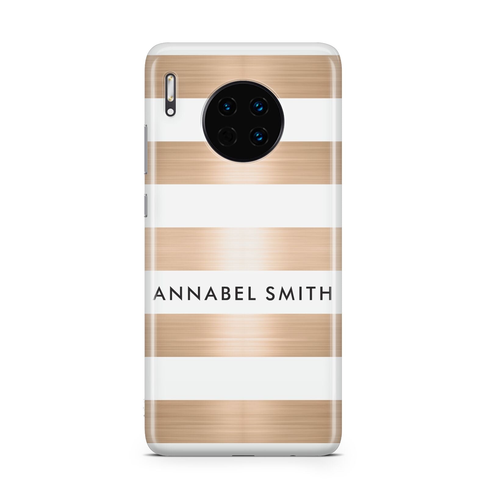 Personalised Gold Striped Name Initials Huawei Mate 30