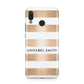Personalised Gold Striped Name Initials Huawei Nova 3 Phone Case