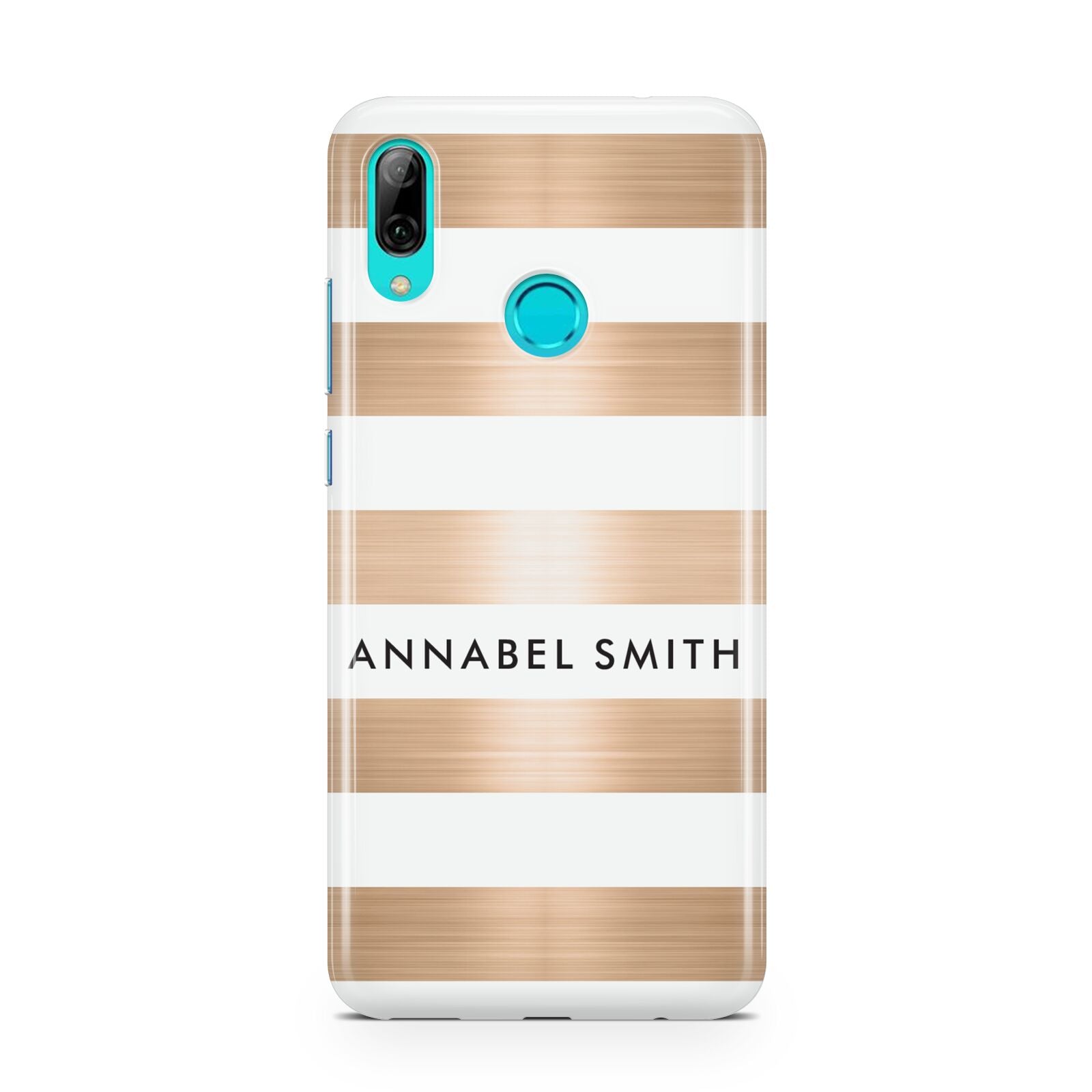 Personalised Gold Striped Name Initials Huawei P Smart 2019 Case