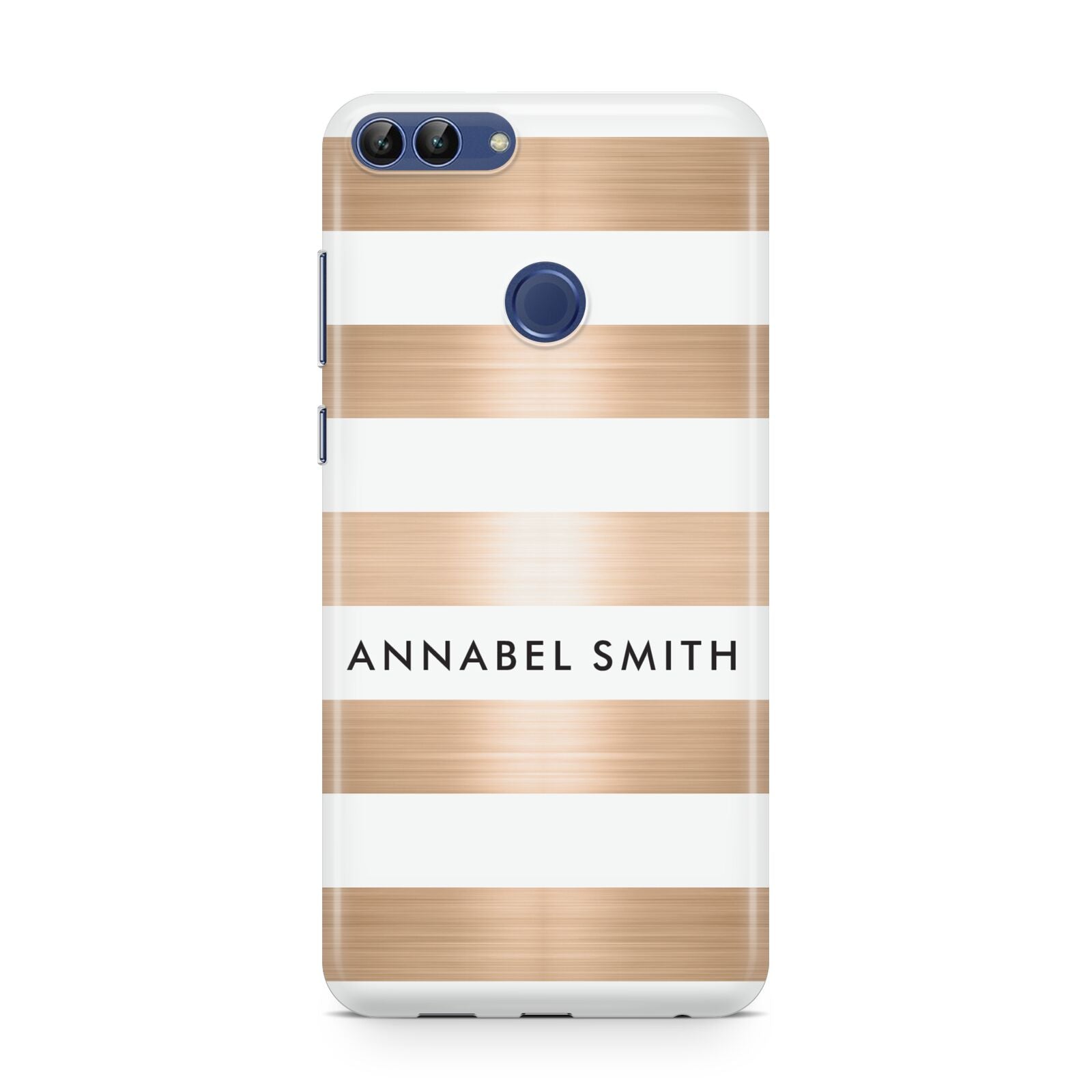 Personalised Gold Striped Name Initials Huawei P Smart Case