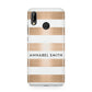 Personalised Gold Striped Name Initials Huawei P20 Lite Phone Case