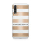 Personalised Gold Striped Name Initials Huawei P20 Pro Phone Case
