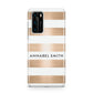 Personalised Gold Striped Name Initials Huawei P40 Phone Case