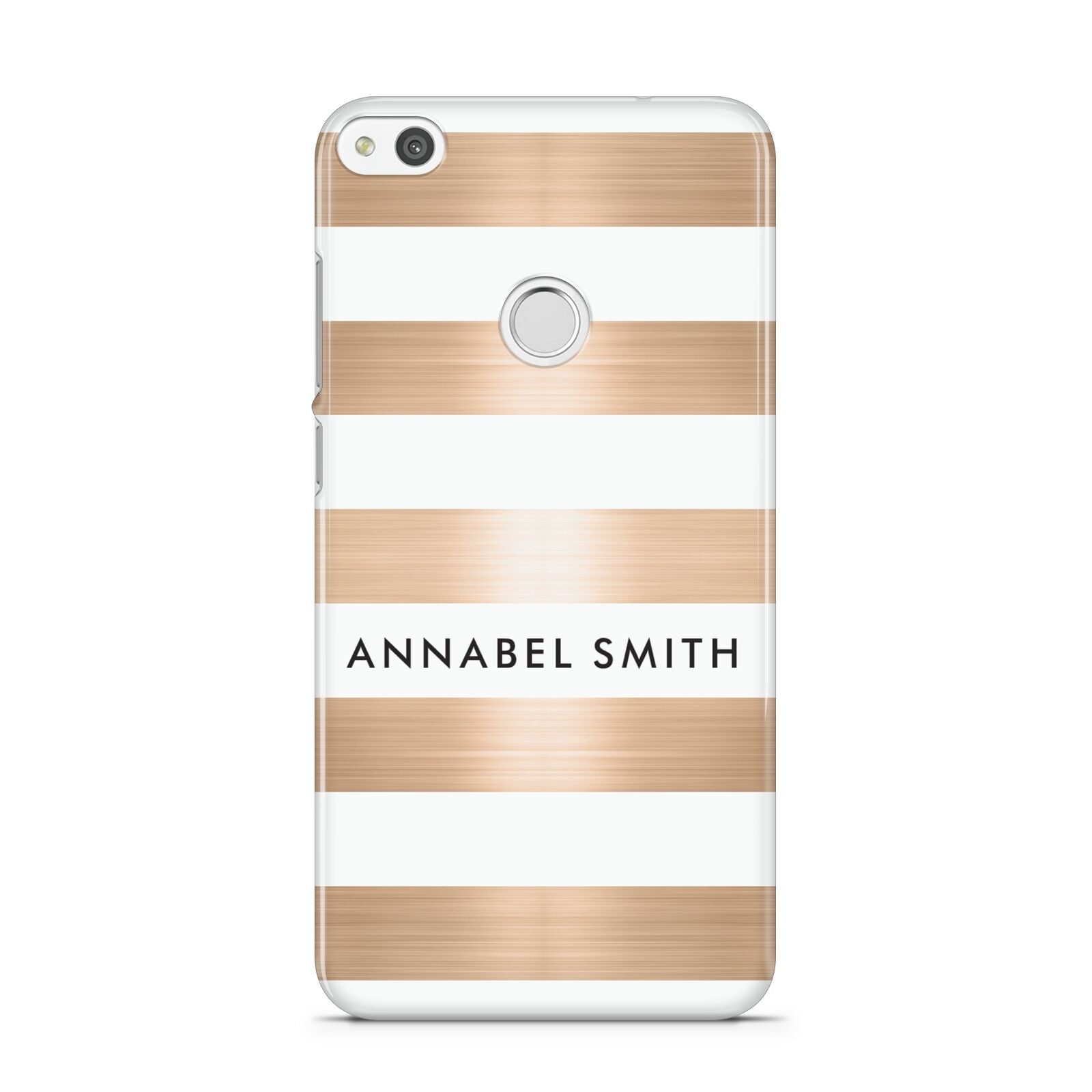 Personalised Gold Striped Name Initials Huawei P8 Lite Case