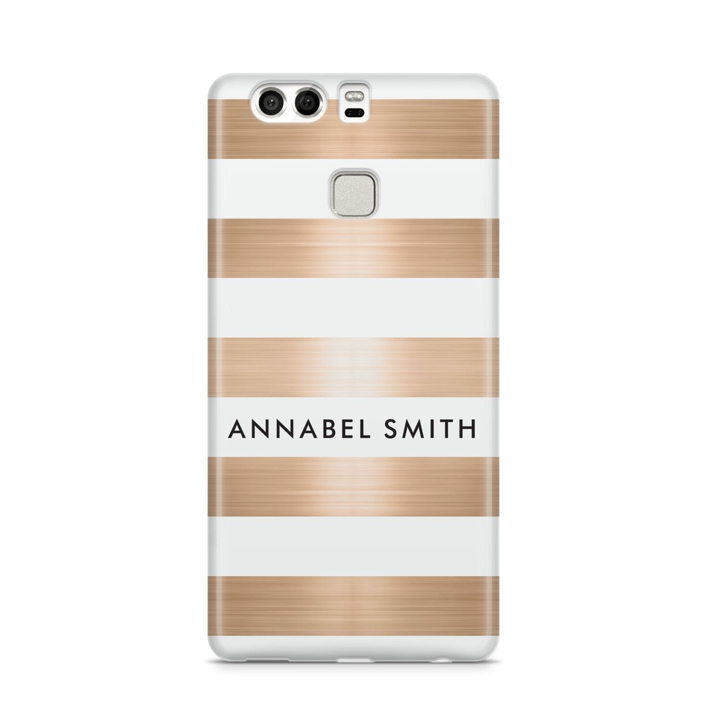 Personalised Gold Striped Name Initials Huawei P9 Case
