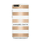 Personalised Gold Striped Name Initials Huawei Y6 2018