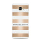 Personalised Gold Striped Name Initials Samsung Galaxy A3 2016 Case on gold phone