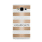 Personalised Gold Striped Name Initials Samsung Galaxy A5 Case