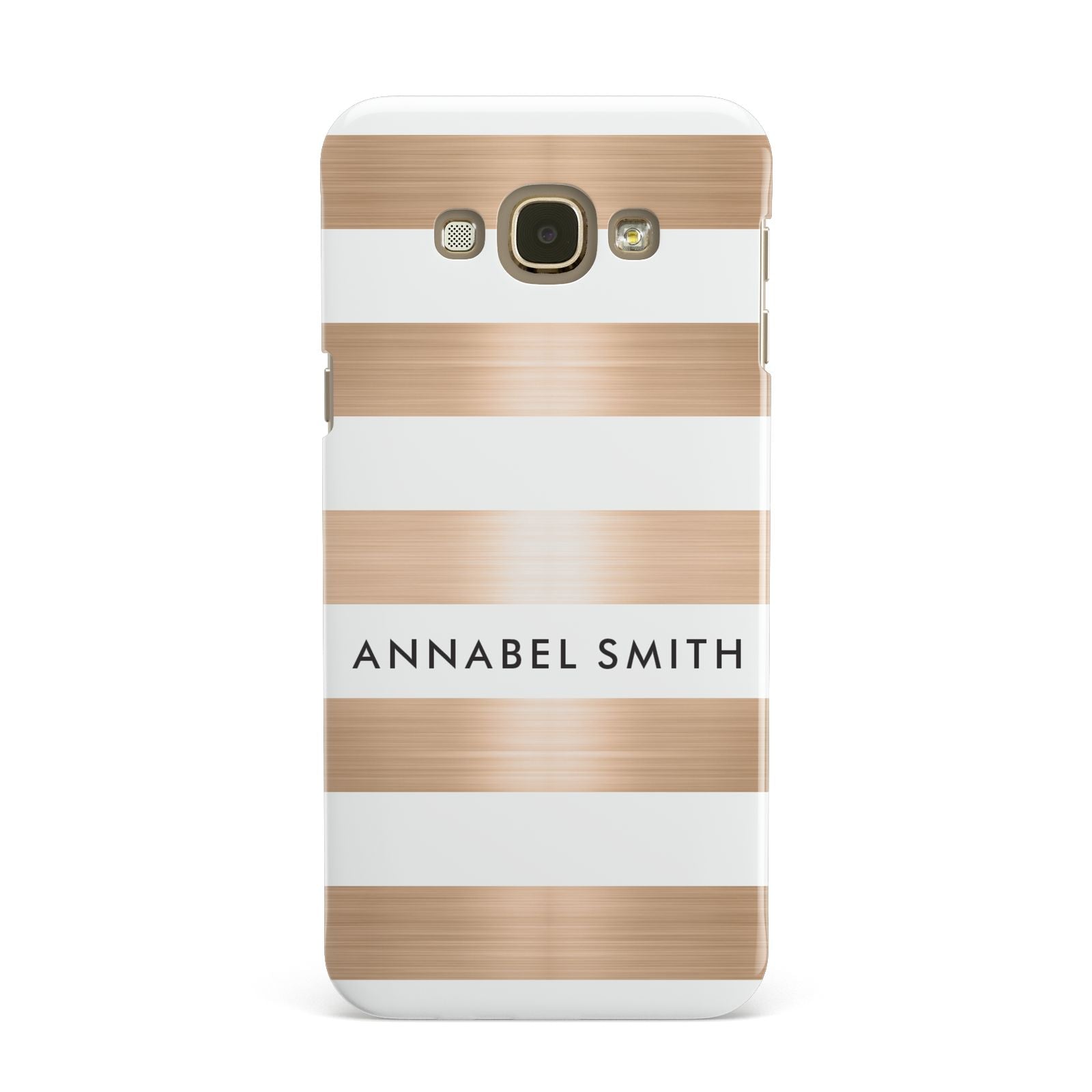 Personalised Gold Striped Name Initials Samsung Galaxy A8 Case