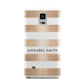 Personalised Gold Striped Name Initials Samsung Galaxy Note 4 Case