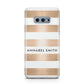Personalised Gold Striped Name Initials Samsung Galaxy S10E Case