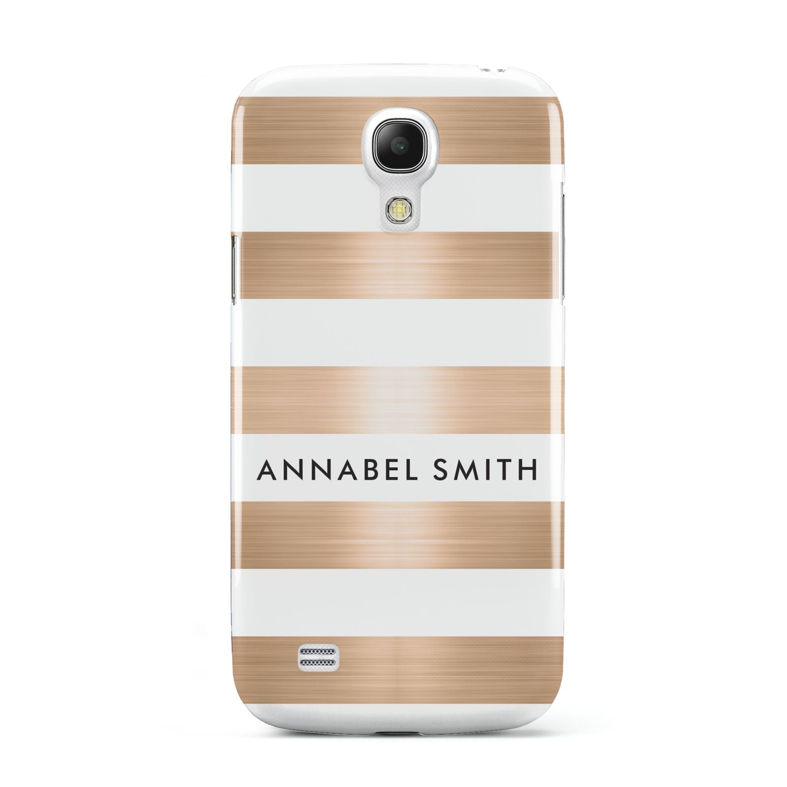 Personalised Gold Striped Name Initials Samsung Galaxy S4 Mini Case