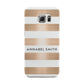 Personalised Gold Striped Name Initials Samsung Galaxy S6 Edge Case