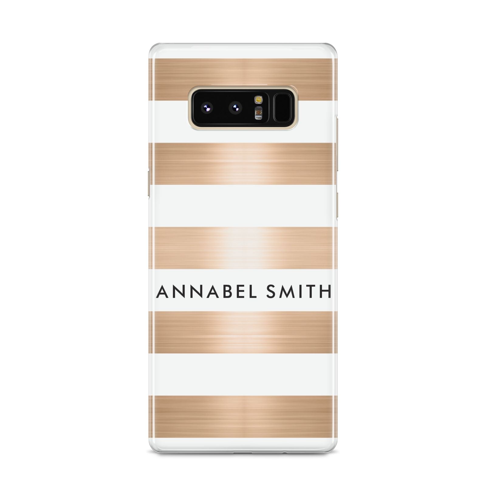 Personalised Gold Striped Name Initials Samsung Galaxy S8 Case