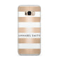 Personalised Gold Striped Name Initials Samsung Galaxy S8 Plus Case