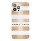 Personalised Gold Striped Name Initials iPhone 13 Pro Max Full Wrap 3D Snap Case