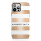 Personalised Gold Striped Name Initials iPhone 13 Pro Max Full Wrap 3D Tough Case