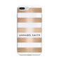 Personalised Gold Striped Name Initials iPhone 7 Plus Bumper Case on Silver iPhone