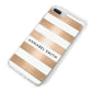 Personalised Gold Striped Name Initials iPhone 8 Plus Bumper Case on Silver iPhone Alternative Image