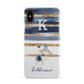 Personalised Gold Striped Watercolour Apple iPhone XS 3D Snap Case