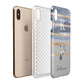 Personalised Gold Striped Watercolour Apple iPhone Xs Max 3D Tough Case Expanded View