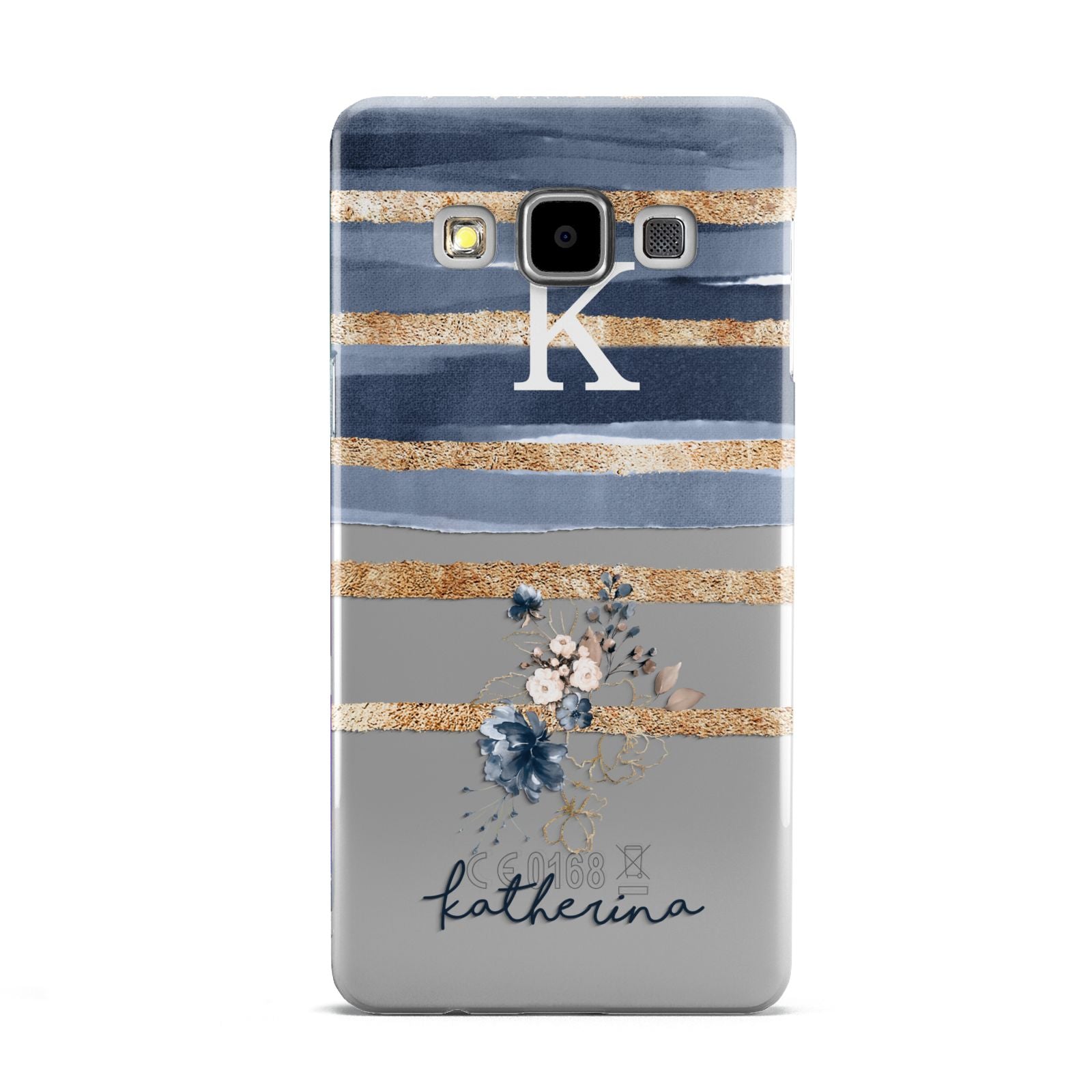 Personalised Gold Striped Watercolour Samsung Galaxy A5 Case