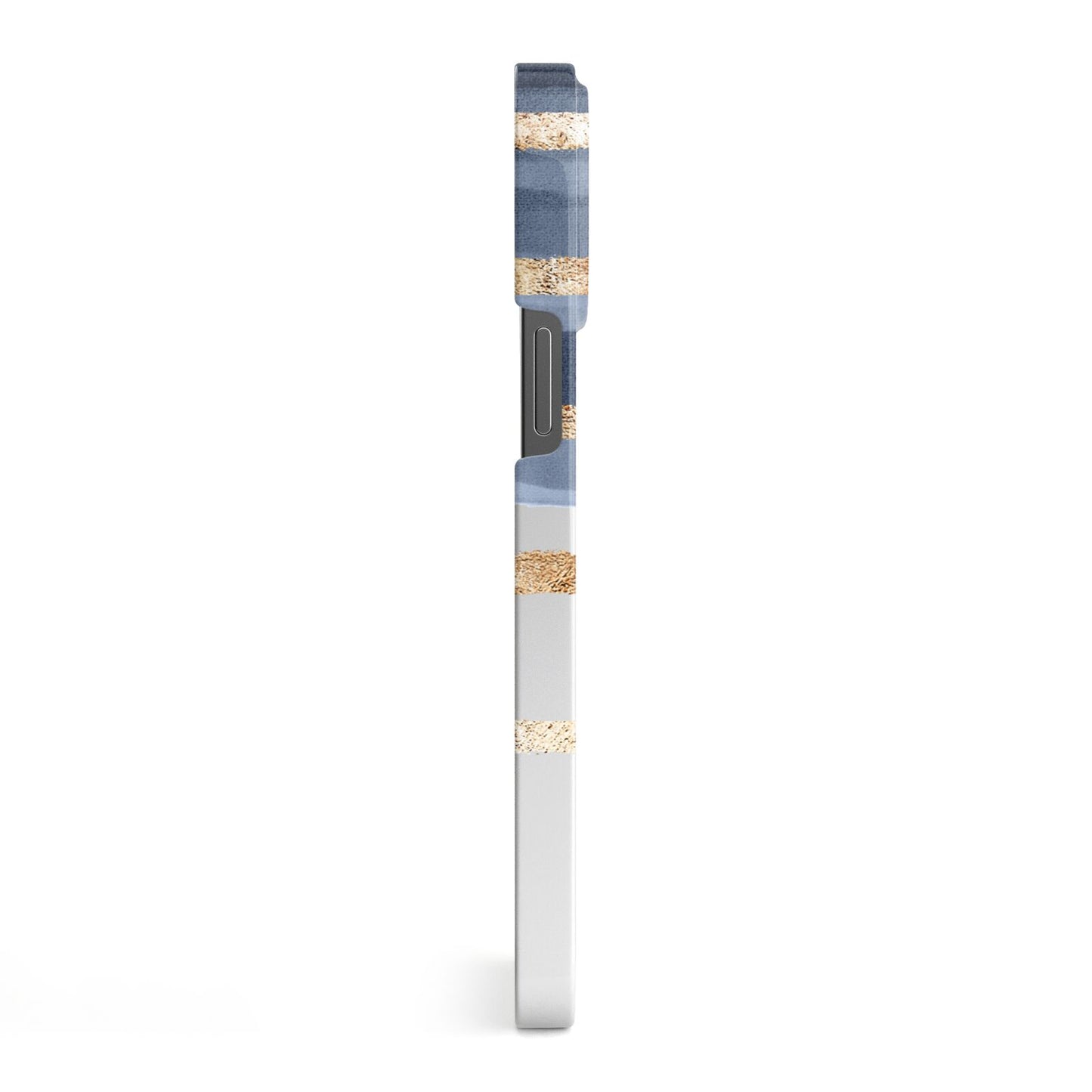 Personalised Gold Striped Watercolour iPhone 13 Pro Max Side Image 3D Snap Case