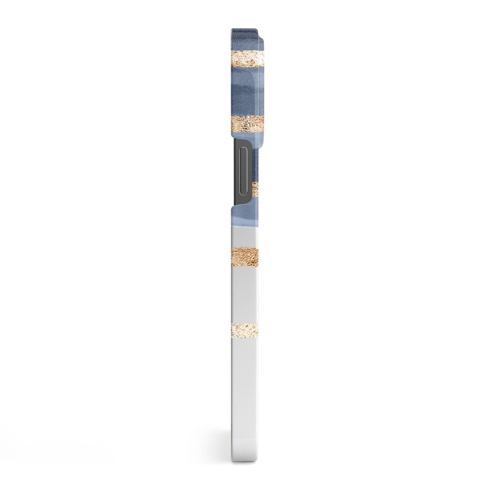 Personalised Gold Striped Watercolour iPhone 13 Pro Max Side Image 3D Snap Case