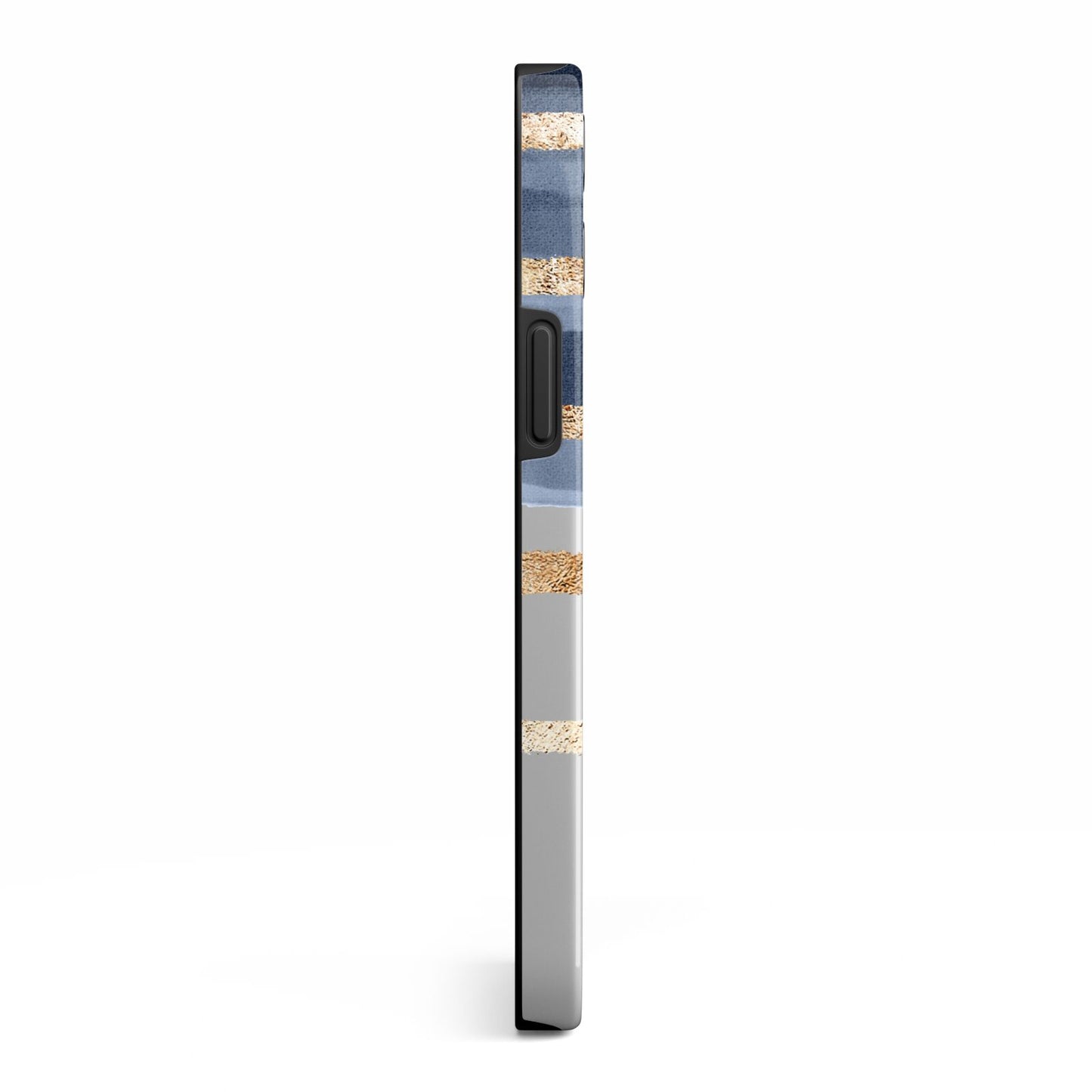 Personalised Gold Striped Watercolour iPhone 13 Pro Max Side Image 3D Tough Case