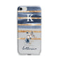 Personalised Gold Striped Watercolour iPhone 7 Bumper Case on Silver iPhone