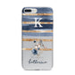 Personalised Gold Striped Watercolour iPhone 7 Plus Bumper Case on Silver iPhone