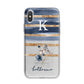 Personalised Gold Striped Watercolour iPhone X Bumper Case on Silver iPhone Alternative Image 1