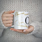 Personalised Gold Veins White Marble Monogram 10oz Mug Alternative Image 5