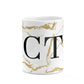 Personalised Gold Veins White Marble Monogram 10oz Mug Alternative Image 7