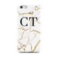 Personalised Gold Veins White Marble Monogram Apple iPhone 5c Case
