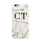 Personalised Gold Veins White Marble Monogram Apple iPhone 6 3D Tough Case